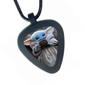 The Mandalorian Star Wars Yoda Pickbandz Mens or Womens Real Guitar Pick Neckla…